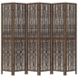 vidaXL Biombo separador de 6 paneles madera paulownia marrón oscuro vidaXL Biombo separador de 6 paneles madera paulownia marrón oscuro