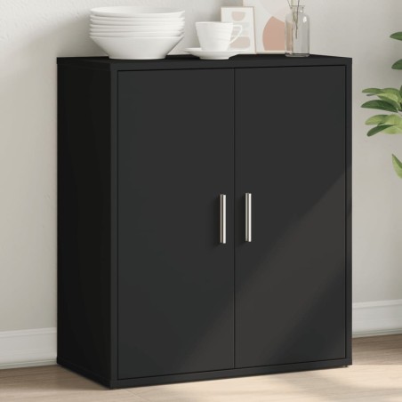 vidaXL Aparador de madera de ingeniería negro 60x31x70 cm