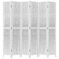 vidaXL Biombo separador de 6 paneles madera maciza Paulownia blanco vidaXL Biombo separador de 6 paneles madera maciza Paulownia blanco