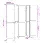 vidaXL Biombo separador de 5 paneles madera maciza Paulownia blanco