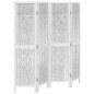 vidaXL Biombo separador de 4 paneles madera maciza Paulownia blanco vidaXL Biombo separador de 4 paneles madera maciza Paulownia blanco