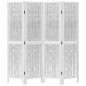 vidaXL Biombo separador de 4 paneles madera maciza Paulownia blanco vidaXL Biombo separador de 4 paneles madera maciza Paulownia blanco