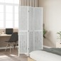 vidaXL Biombo separador de 3 paneles madera maciza Paulownia blanco vidaXL Biombo separador de 3 paneles madera maciza Paulownia blanco