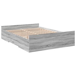 vidaXL Cama con cajones madera ingeniería gris Sonoma 120x190 cm
