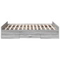 vidaXL Cama con cajones madera ingeniería gris Sonoma 120x190 cm vidaXL Cama con cajones madera ingeniería gris Sonoma 120x190 cm