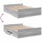 vidaXL Cama con cajones madera ingeniería gris Sonoma 120x190 cm vidaXL Cama con cajones madera ingeniería gris Sonoma 120x190 cm