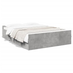 vidaXL Cama con cajones madera de ingeniería gris hormigón 120x190 cm