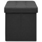 vidaXL Banco de almacenamiento plegable lino sintético negro