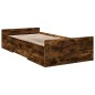 vidaXL Cama con cajones madera de ingeniería roble ahumado 100x200 cm vidaXL Cama con cajones madera de ingeniería roble ahumado 100x200 cm