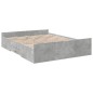 vidaXL Cama con cajones madera ingeniería gris hormigón 160x200 cm