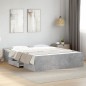 vidaXL Cama con cajones madera ingeniería gris hormigón 160x200 cm