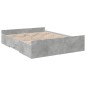 vidaXL Cama con cajones madera ingeniería gris hormigón 160x200 cm
