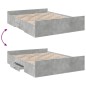 vidaXL Cama con cajones madera ingeniería gris hormigón 160x200 cm