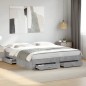 vidaXL Cama con cajones madera ingeniería gris hormigón 180x200 cm vidaXL Cama con cajones madera ingeniería gris hormigón 180x200 cm