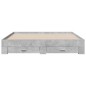 vidaXL Cama con cajones madera ingeniería gris hormigón 180x200 cm vidaXL Cama con cajones madera ingeniería gris hormigón 180x200 cm