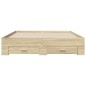 vidaXL Cama con cajones madera ingeniería roble Sonoma 150x200 cm