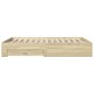 vidaXL Cama con cajones madera ingeniería roble Sonoma 150x200 cm