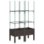 vidaXL Jardinera con enrejado PP marrón 80x40x142,5 cm vidaXL Jardinera con enrejado PP marrón 80x40x142,5 cm