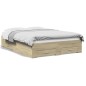vidaXL Cama con cajones madera ingeniería roble Sonoma 120x200 cm vidaXL Cama con cajones madera ingeniería roble Sonoma 120x200 cm
