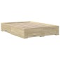 vidaXL Cama con cajones madera ingeniería roble Sonoma 120x200 cm vidaXL Cama con cajones madera ingeniería roble Sonoma 120x200 cm