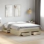 vidaXL Cama con cajones madera ingeniería roble Sonoma 120x200 cm vidaXL Cama con cajones madera ingeniería roble Sonoma 120x200 cm