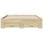 vidaXL Cama con cajones madera ingeniería roble Sonoma 120x200 cm vidaXL Cama con cajones madera ingeniería roble Sonoma 120x200 cm