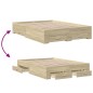 vidaXL Cama con cajones madera ingeniería roble Sonoma 120x200 cm vidaXL Cama con cajones madera ingeniería roble Sonoma 120x200 cm