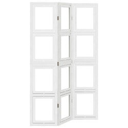 vidaXL Biombo separador de 3 paneles madera maciza Paulownia blanco
