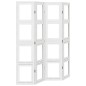 vidaXL Biombo separador de 4 paneles madera maciza Paulownia blanco