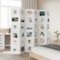 vidaXL Biombo separador de 6 paneles madera maciza Paulownia blanco vidaXL Biombo separador de 6 paneles madera maciza Paulownia blanco