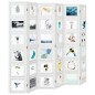 vidaXL Biombo separador de 6 paneles madera maciza Paulownia blanco vidaXL Biombo separador de 6 paneles madera maciza Paulownia blanco