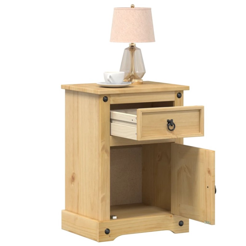 vidaXL Mesita de noche Corona madera maciza de pino 45x35x64 cm vidaXL Mesita de noche Corona madera maciza de pino 45x35x64 cm