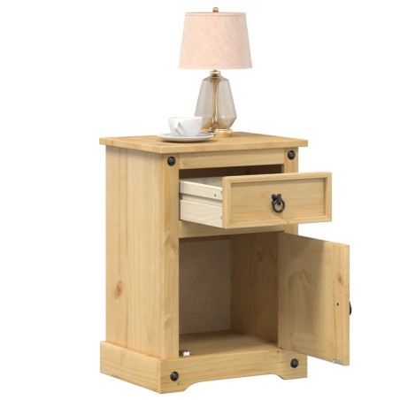 vidaXL Mesita de noche Corona madera maciza de pino 45x35x64 cm
