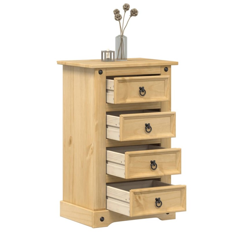 vidaXL Mesita de noche Corona madera maciza de pino 53x39x84 cm vidaXL Mesita de noche Corona madera maciza de pino 53x39x84 cm