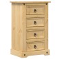 vidaXL Mesita de noche Corona madera maciza de pino 53x39x84 cm vidaXL Mesita de noche Corona madera maciza de pino 53x39x84 cm