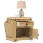 vidaXL Mesita de noche Corona madera maciza de pino 45x35x47,5 cm