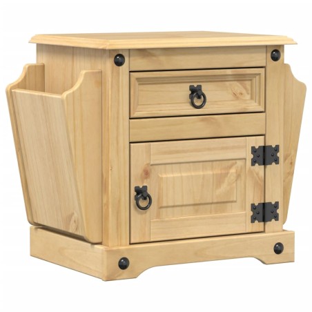 vidaXL Mesita de noche Corona madera maciza de pino 45x35x47,5 cm