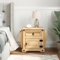 vidaXL Mesita de noche Corona madera maciza de pino 45x35x47,5 cm