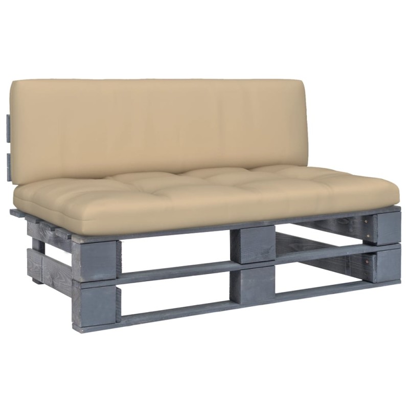 vidaXL Otomana de jardín de palets madera de pino impregnada gris vidaXL Otomana de jardín de palets madera de pino impregnada gris