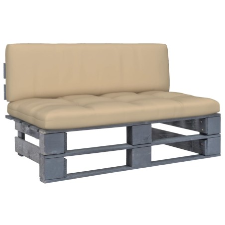 vidaXL Otomana de jardín de palets madera de pino impregnada gris
