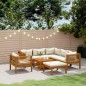 vidaXL Muebles de jardín 8 pzas cojines crema madera maciza de acacia vidaXL Muebles de jardín 8 pzas cojines crema madera maciza de acacia