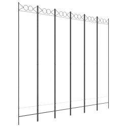 vidaXL Biombo divisor de 6 paneles de tela blanco 240x220 cm