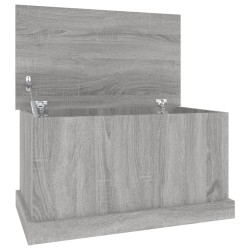 vidaXL Baúl almacenaje madera contrachapada gris sonoma 70x40x38 cm