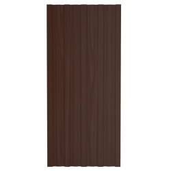 vidaXL Panel de tejado acero galvanizado marrón 12 unidades 100x45 cm