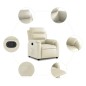 vidaXL Sillón reclinable de cuero sintético crema vidaXL Sillón reclinable de cuero sintético crema