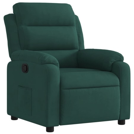 vidaXL Sillón reclinable de terciopelo verde oscuro