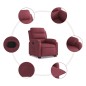 vidaXL Sillón reclinable elevable tela rojo tinto vidaXL Sillón reclinable elevable tela rojo tinto