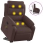 vidaXL Silla de masaje reclinable de pie de tela marrón oscuro vidaXL Silla de masaje reclinable de pie de tela marrón oscuro