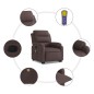 vidaXL Silla de masaje reclinable de pie de tela marrón oscuro vidaXL Silla de masaje reclinable de pie de tela marrón oscuro
