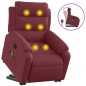 vidaXL Sillón reclinable de masaje elevable tela rojo tinto vidaXL Sillón reclinable de masaje elevable tela rojo tinto